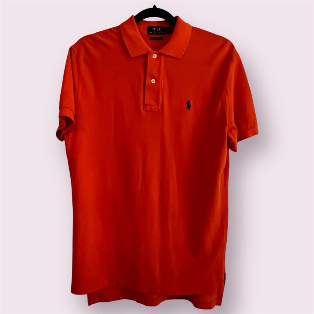 Polo Ralph Lauren Small Classic Fit Orange Mesh Polo Shirt, Excellent Condition